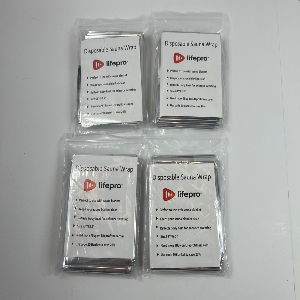 Lot Of 4 LifePro Sauna Wraps Foil Reflective Blanket Therapy 63" x 82.5".